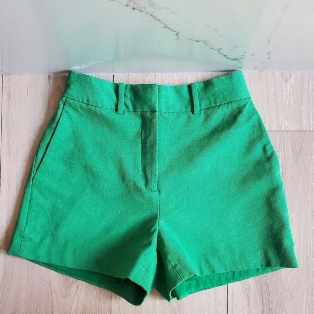 Aritzia Babaton Wool Shorts Womens 0 Green Chino Lined Tailored Trouser Short